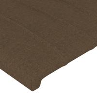Hoofdbord met randen 203x16x118/128 cm stof donkerbruin - thumbnail