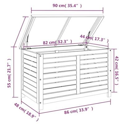 Tuinbox 90x48x55 cm massief eucalyptushout
