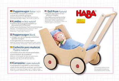 Haba houten poppenwagen met bekleding 57 cm