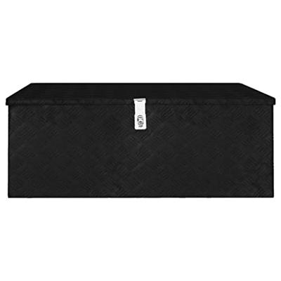 VidaXL Opbergbox 100x55x37 cm aluminium zwart VidaXL Opbergbox 100x55x37 cm aluminium zwart