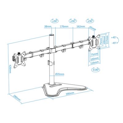 TV houder TooQ DB1702TN-B 17" 32" - thumbnail