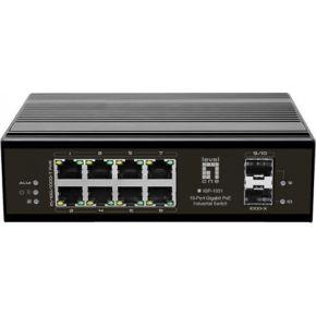 LevelOne IGP-1031 Netwerkschakelaar Gigabit Ethernet (10/100/1000) Power Over Ethernet (PoE)/ 10Port Gigabit PoE DIN-rail, -40 °C tot 75 °C/zwart