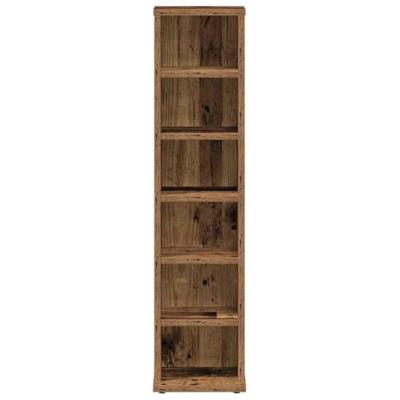 Cd-kast 21x20x88 cm bewerkt hout oud houtkleurig