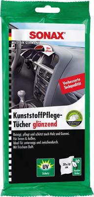SONAX kunststoffpflegemittel "kunststoffpflegetücher" plastic cleaning cloth SONAX kunststoffpflegemittel "kunststoffpflegetücher" plastic cleaning cloth