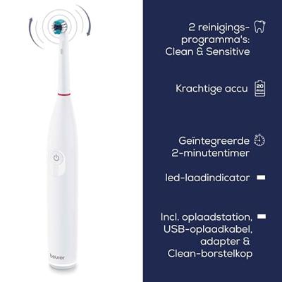 Beurer TB 30 10080 Elektrische tandenborstel Roterend / oscillerend / pulserend Wit Beurer TB 30 10080 Elektrische tandenborstel Roterend / oscillerend / pulserend Wit