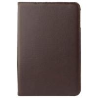 360 graden draaiend Litchi structuur lederen hoesje met houder voor Samsung Galaxy Tab 4 10.1 / SM-T530 (bruin) - thumbnail