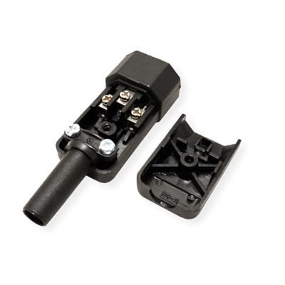 BACHMANN stekker voor koude apparaten IEC320 C14 10A/250VAC, Schroefaansluiting, zwart