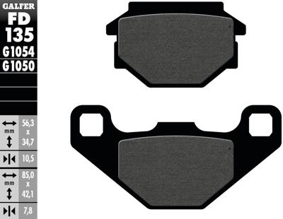 GALFER remblokken "fd135" brake pad fd135 g1050 organic