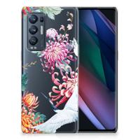 OPPO Find X3 Neo | TPU Hoesje | Bird Flowers - thumbnail