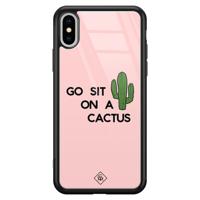 iPhone XS Max glazen hardcase - Go sit on a cactus - thumbnail