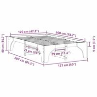 Bedframe met opslag Wit 120 x 200 cm Massief grenenhout - thumbnail