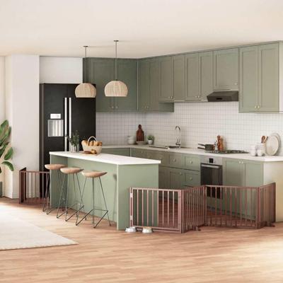 Hondenhek inklapbaar 8 panelen 640 cm populierenhout bruin