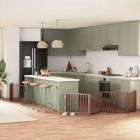 Hondenhek inklapbaar 8 panelen 640 cm populierenhout bruin - thumbnail