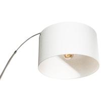 QAZQA Booglamp staal stoffen kap wit 50 cm - XXL - thumbnail