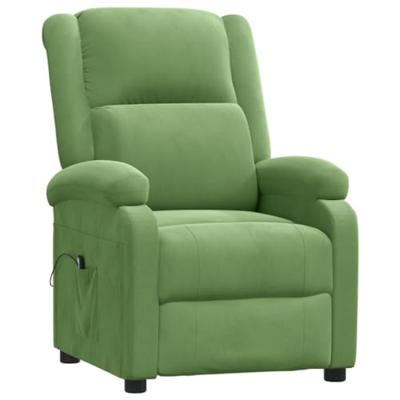 Fauteuil elektrisch verstelbaar fluweel lichtgroen