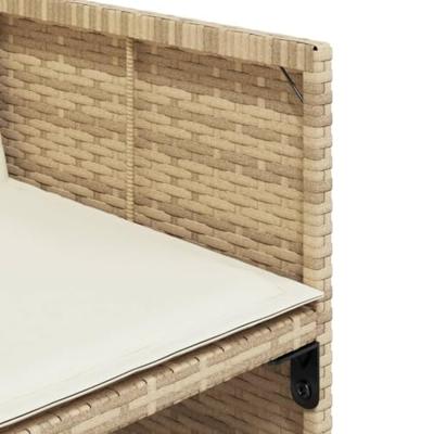 15-delige Tuinset met kussens poly rattan beige - thumbnail