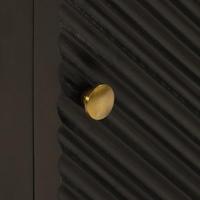 Nachtkastje 40x30x50 cm massief mangohout en ijzer zwart - thumbnail