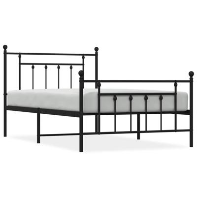 Bedframe met hoofd- en voeteneinde metaal zwart 100x200 cm Bedframe met hoofd- en voeteneinde metaal zwart 100x200 cm