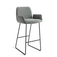 Jesper Home Misaki barkruk H75 Breezy Blue slide black - thumbnail