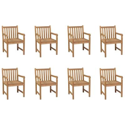 Tuinstoelen 8 st massief teakhout