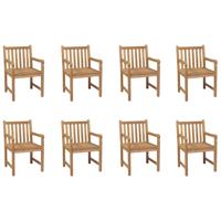 Tuinstoelen 8 st massief teakhout - thumbnail