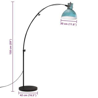 VidaXL Vloerlamp 25 w e27 150 cm verweerd blauw