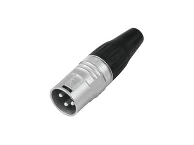 Hicon HI-X3CM-V XLR-connector Stekker, recht Aantal polen: 3 Zwart, Zilver 1 stuk(s)