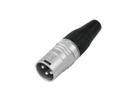 Hicon HI-X3CM-V XLR-connector Stekker, recht Aantal polen: 3 Zwart, Zilver 1 stuk(s) - thumbnail