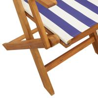 3-delige Bistroset stof en massief hout blauw en wit - thumbnail