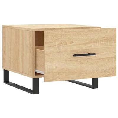 Salontafels 2 st 50x50x40 cm bewerkt hout sonoma eikenkleurig