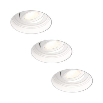 3x Lugo LED inbouwspots Trimless - Wit - Dimbaar - 5 Watt 450 Lumen - 2700K Warm Wit Licht - Kantelbaar - IP65 - Voor Binnen & Buiten