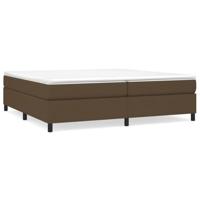 Boxspring met matras stof donkerbruin 200x200 cm - thumbnail