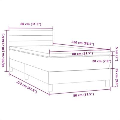 Boxspring met matras fluweel zwart 80x220 cm