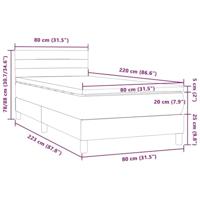Boxspring met matras fluweel zwart 80x220 cm - thumbnail