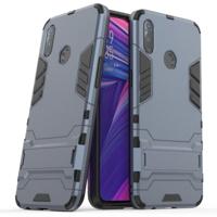 Schokbestendige PC + TPU case met houder voor OPPO Realme 3 (Navy) - thumbnail