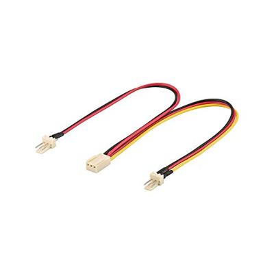Goobay 3-pin y-kabel (zwart/rood, 0,22 meter)