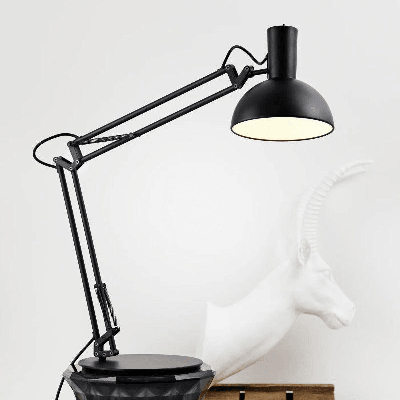 Zwarte tafellamp met klem en wandbeugel E27 fitting DFTP &apos;Arki&apos;
