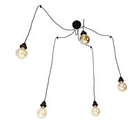 QAZQA Industriële hanglamp zwart 5-lichts - Cava - thumbnail