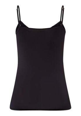 Hanro Dames Satin de Luxe spaghetti-top zwart 071063