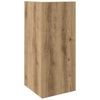 Bijzettafels 2 st met plank 25,5x27x60 cm artisanaal eikenkleur - thumbnail