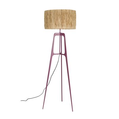 Dutchbone Vloerlamp 'Afra' Raffia, 157cm, kleur Plum