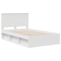 Bedframe met hoofdeinde Wit 120 x 190 cm Massief grenenhout - thumbnail