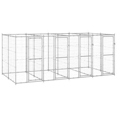 Hondenkennel 9,68 m² gegalvaniseerd staal