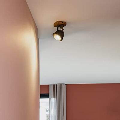 QAZQA Industriële spot staal met hout kantelbaar - Emado