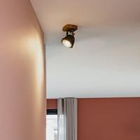 QAZQA Industriële spot staal met hout kantelbaar - Emado - thumbnail