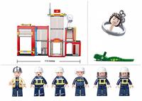 Sluban Fire Station bouwstenen set - thumbnail