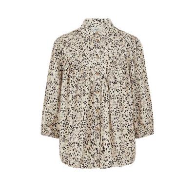 OBJECT blouse OBJHESSA met all over print en plooien beige OBJECT blouse OBJHESSA met all over print en plooien beige