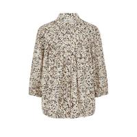 OBJECT blouse OBJHESSA met all over print en plooien beige - thumbnail