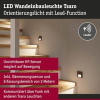 Paulmann 80004 Tsaro eckig 80x36mm 1W 80lm 230V 2700K Wandinbouwarmatuur LED 1 W Zwart (mat) - thumbnail