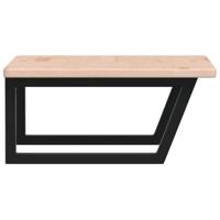 Badkamer wandschap staal en massief eikenhout - thumbnail